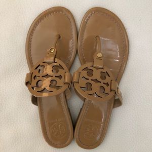 Tory Burch Nude Patent Miller Sandals
